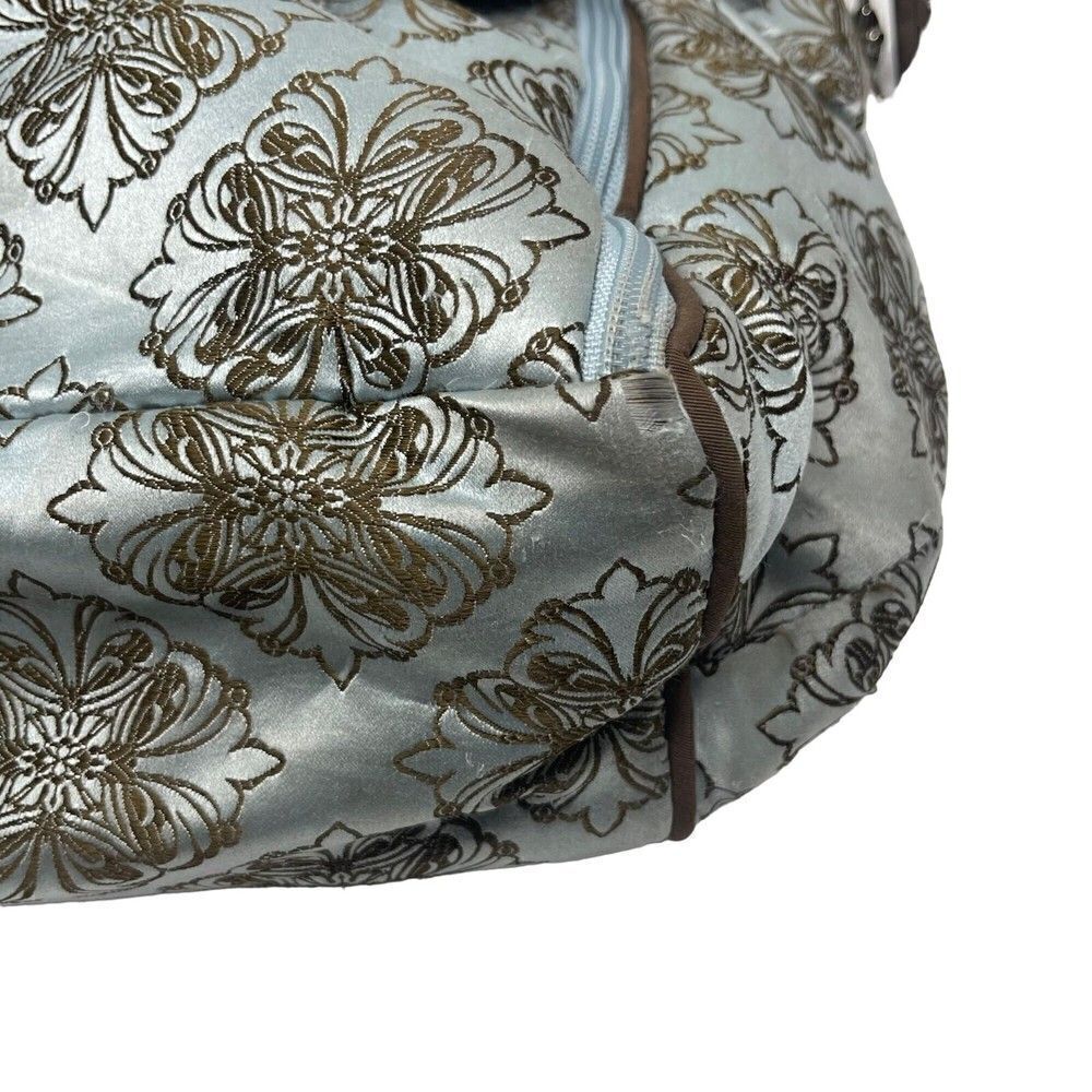 Petunia Pickle bottom embroidered Diaper bag larger BoxU Mint and brown - Picture 6 of 12